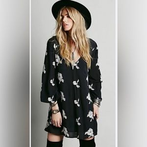 Free people embroidered B&W dress